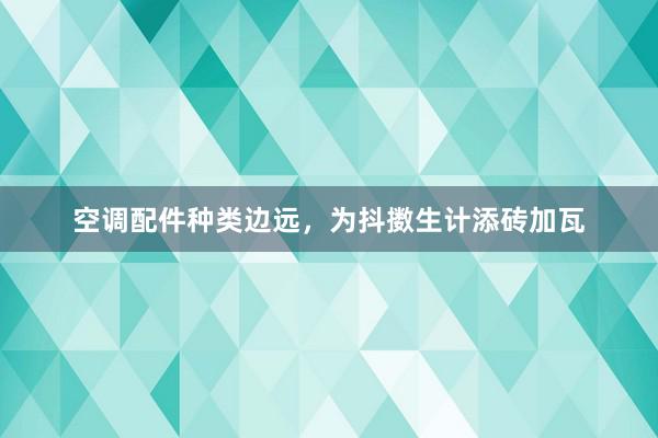 空调配件种类边远，为抖擞生计添砖加瓦